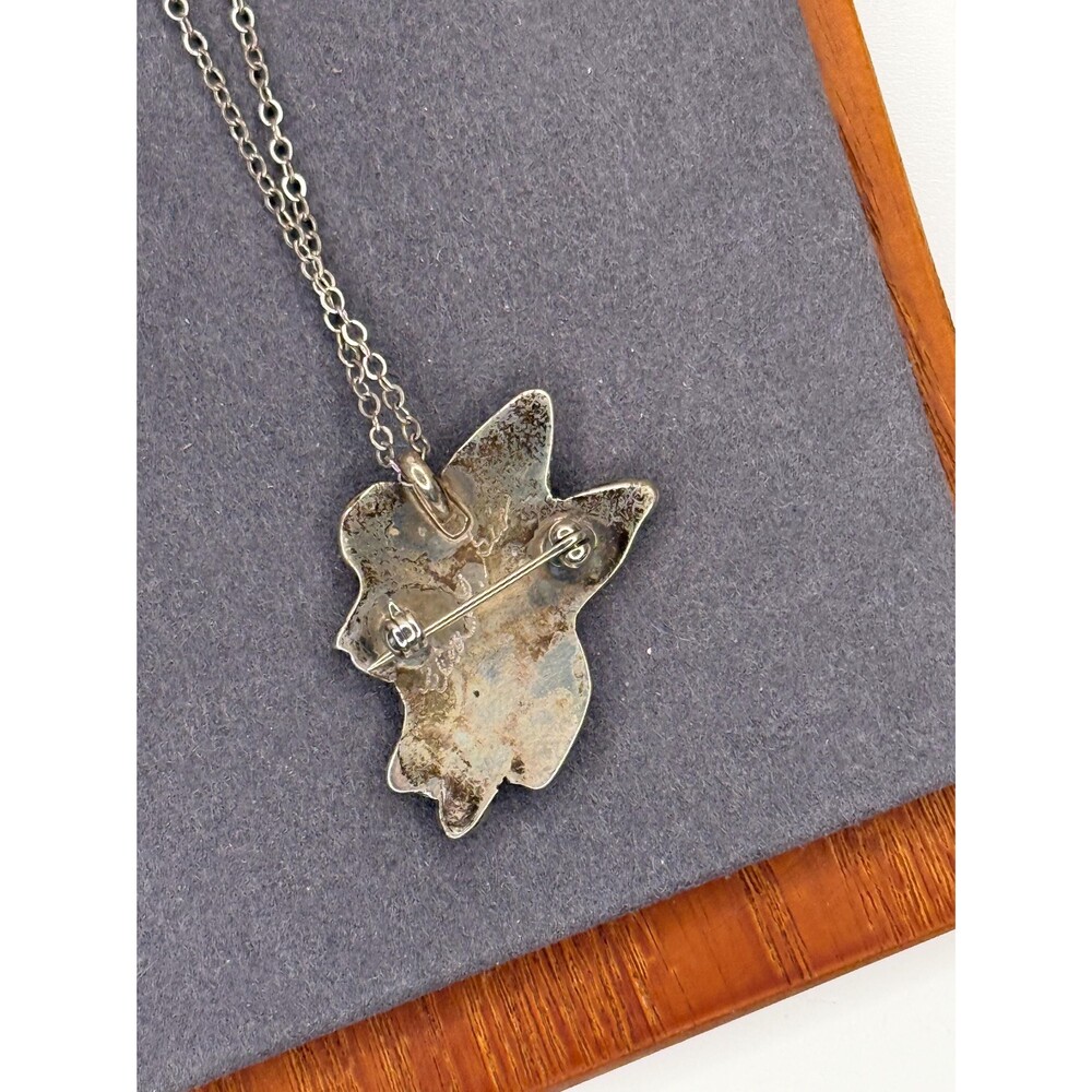 Signed Zuni Sterling Hummingbird Necklace - Picture 4 of 9